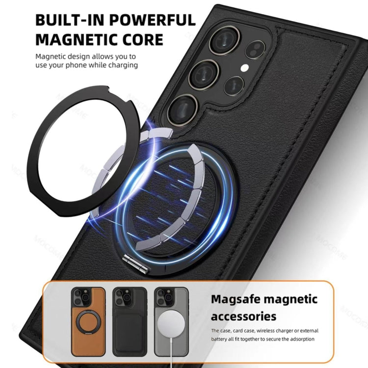 For Samsung Galaxy S24 5G Yashi 360 Degree Rotating MagSafe Bracket Phone Case(Orange)