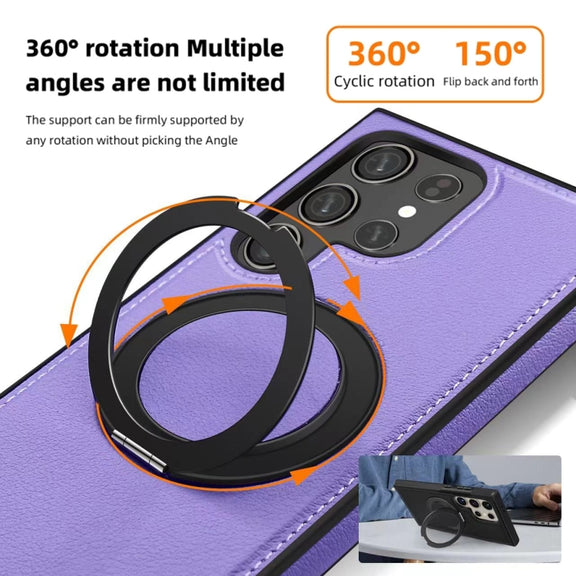 For Samsung Galaxy S24+ 5G Yashi 360 Degree Rotating MagSafe Bracket Phone Case(Orange)