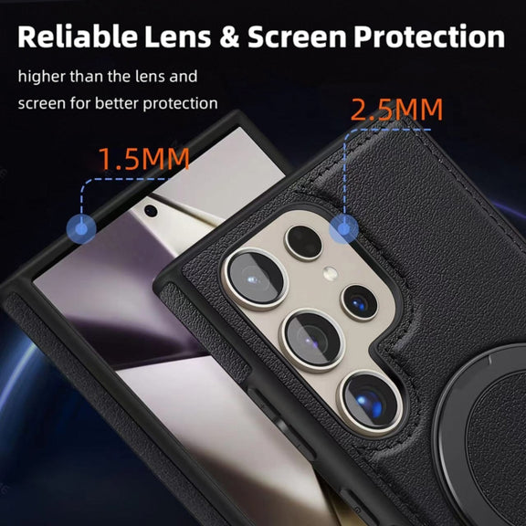 For Samsung Galaxy S24+ 5G Yashi 360 Degree Rotating MagSafe Bracket Phone Case(Classic Black)