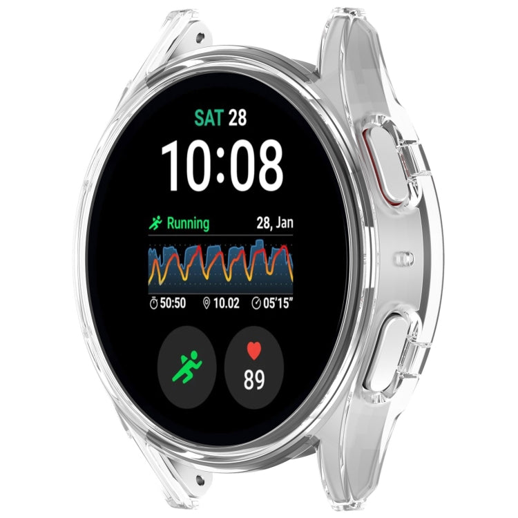 For Sansung Galaxy Watch 7 40mm Half Pack Hollow PC Watch Protective Case(Transparent White)