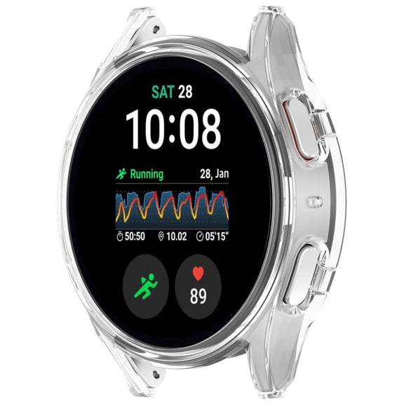 For Sansung Galaxy Watch 7 44mm Half Pack Hollow PC Watch Protective Case(Transparent White)