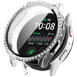 For Samsung Galaxy Watch 7 44mm Single Row Diamond PC + Tempered Film Integrated Watch Protective Case(Transparent White) - Watch Cases by PMC TechLife | Online Shopping South Africa | PMC TechLife | Buy Now Pay Later Mobicred