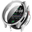 For Samsung Galaxy Watch 7 44mm Single Row Diamond PC + Tempered Film Integrated Watch Protective Case(Silver) - Watch Cases by PMC TechLife | Online Shopping South Africa | PMC TechLife | Buy Now Pay Later Mobicred