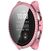 For Samsung Galaxy Watch 7 44mm Single Row Diamond PC + Tempered Film Integrated Watch Protective Case(Pink)