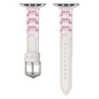 For Apple Watch Ultra 2 49mm Ceramic Color Buckle Contrast Leather Watch Band(White+Pink+Silver Buckle) - free shipping - PMC TechLife - Order now!
