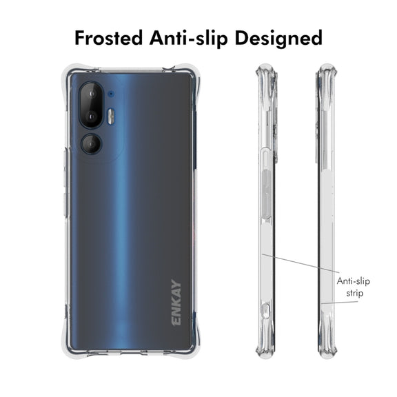 For HTC U24 Pro ENKAY Hat-Prince Transparent TPU Shockproof Phone Case