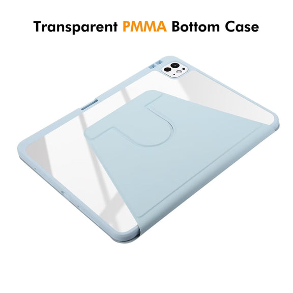 For iPad Pro 11 2024 ENKAY 360 Rotation PMMA Leather Smart Tablet Case with Pen Slot(Black)