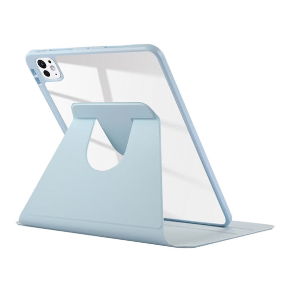 For iPad Pro 11 2024 ENKAY 360 Rotation PMMA Leather Smart Tablet Case with Pen Slot(Blue)