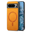 For Google Pixel 9 Pro XL Retro Magsafe Magnetic PU Back Cover Phone Case(Yellow) - Google Cases by PMC TechLife | Online Shopping South Africa | PMC TechLife | Buy Now Pay Later Mobicred