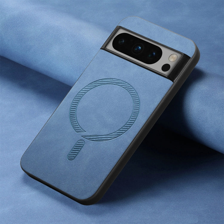 For Google Pixel 9 Pro XL Retro Magsafe Magnetic PU Back Cover Phone Case(Blue)