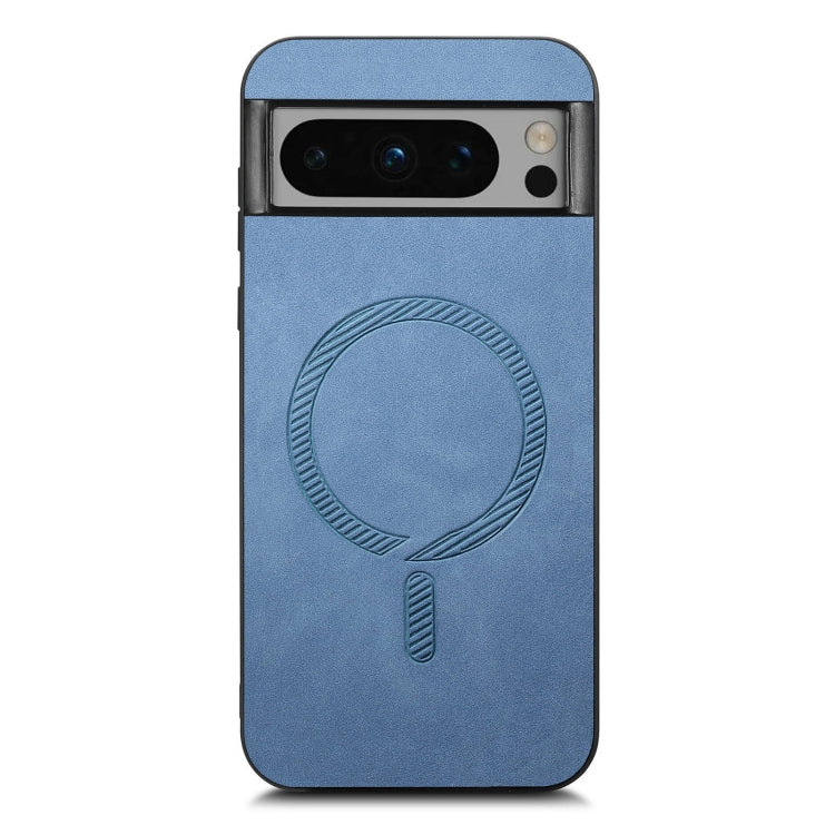 For Google Pixel 9 Pro XL Retro Magsafe Magnetic PU Back Cover Phone Case(Blue)