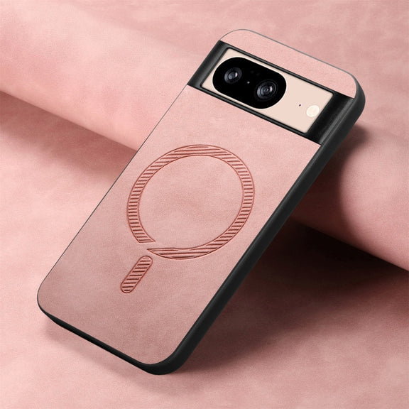 For Google Pixel 9 Pro XL Retro Magsafe Magnetic PU Back Cover Phone Case(Pink)