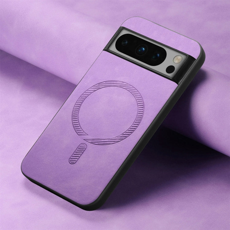 For Google Pixel 9 Pro XL Retro Magsafe Magnetic PU Back Cover Phone Case(Purple)