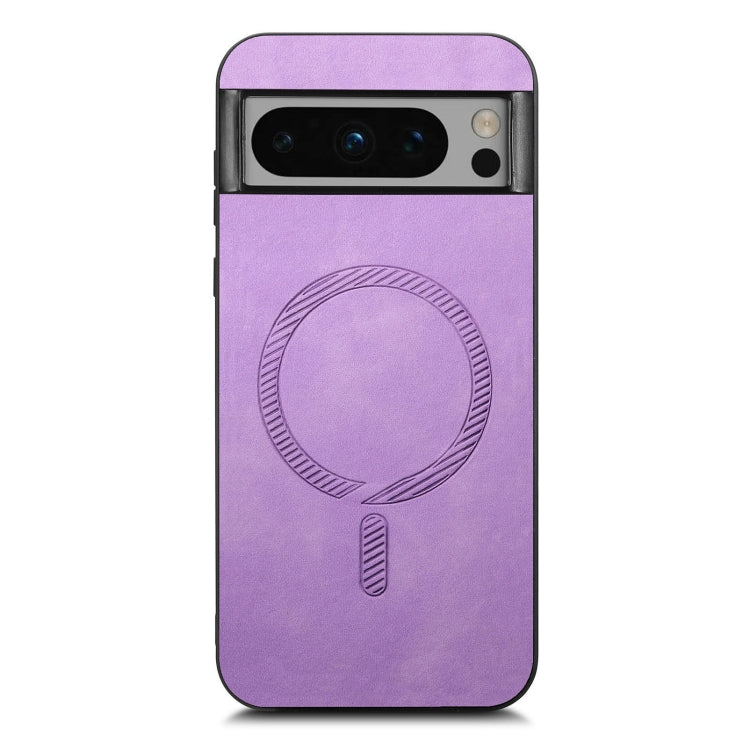 For Google Pixel 9 Pro XL Retro Magsafe Magnetic PU Back Cover Phone Case(Purple)