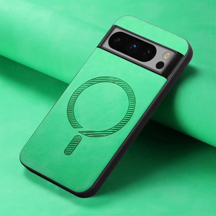 For Google Pixel 9 Pro XL Retro Magsafe Magnetic PU Back Cover Phone Case(Green)