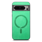 For Google Pixel 9 Pro XL Retro Magsafe Magnetic PU Back Cover Phone Case(Green)