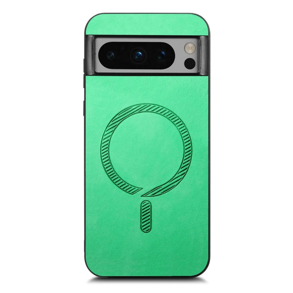 For Google Pixel 9 Pro XL Retro Magsafe Magnetic PU Back Cover Phone Case(Green)