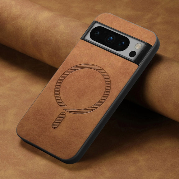 For Google Pixel 9 Pro XL Retro Magsafe Magnetic PU Back Cover Phone Case(Brown)