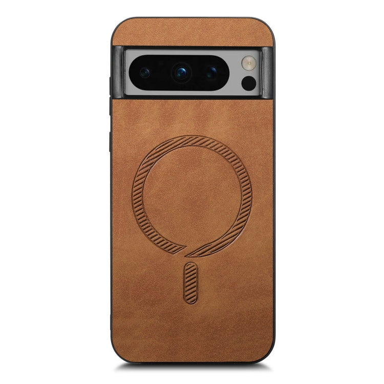 For Google Pixel 9 Pro XL Retro Magsafe Magnetic PU Back Cover Phone Case(Brown)