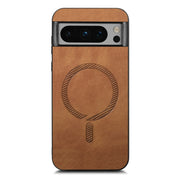 For Google Pixel 9 Pro XL Retro Magsafe Magnetic PU Back Cover Phone Case(Brown)