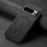 For Google Pixel 9 Pro XL Retro Magsafe Magnetic PU Back Cover Phone Case(Black)