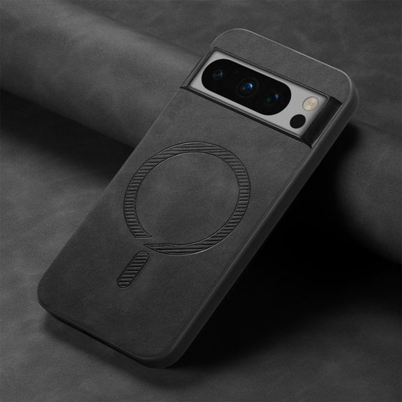 For Google Pixel 9 Pro XL Retro Magsafe Magnetic PU Back Cover Phone Case(Black)