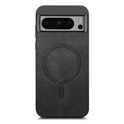 For Google Pixel 9 Pro XL Retro Magsafe Magnetic PU Back Cover Phone Case(Black)