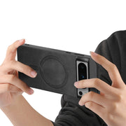 For Google Pixel 9 Pro XL Retro Magsafe Magnetic PU Back Cover Phone Case(Black)