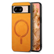 For Google Pixel 9 / 9 Pro Retro Magsafe Magnetic PU Back Cover Phone Case(Yellow) - Google Cases by PMC TechLife | Online Shopping South Africa | PMC TechLife | Buy Now Pay Later Mobicred