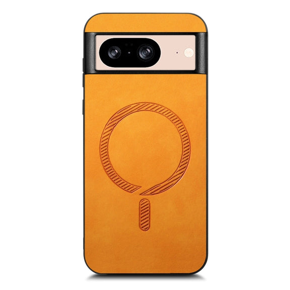 For Google Pixel 9 / 9 Pro Retro Magsafe Magnetic PU Back Cover Phone Case(Yellow)