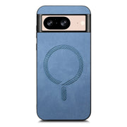For Google Pixel 9 / 9 Pro Retro Magsafe Magnetic PU Back Cover Phone Case(Blue)