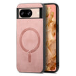 For Google Pixel 9 / 9 Pro Retro Magsafe Magnetic PU Back Cover Phone Case(Pink) - Google Cases by PMC TechLife | Online Shopping South Africa | PMC TechLife | Buy Now Pay Later Mobicred