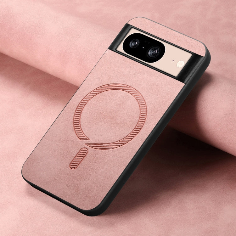 For Google Pixel 9 / 9 Pro Retro Magsafe Magnetic PU Back Cover Phone Case(Pink)