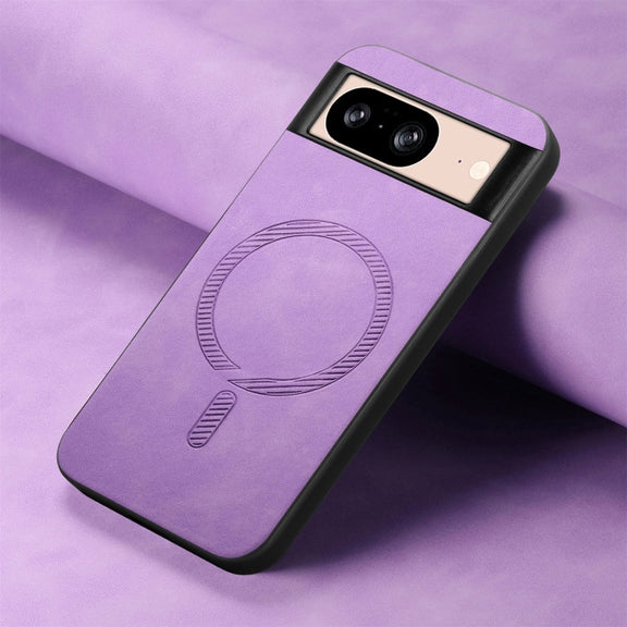 For Google Pixel 9 / 9 Pro Retro Magsafe Magnetic PU Back Cover Phone Case(Purple)