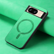 For Google Pixel 9 / 9 Pro Retro Magsafe Magnetic PU Back Cover Phone Case(Green)