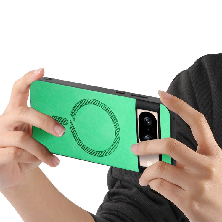 For Google Pixel 9 / 9 Pro Retro Magsafe Magnetic PU Back Cover Phone Case(Green)