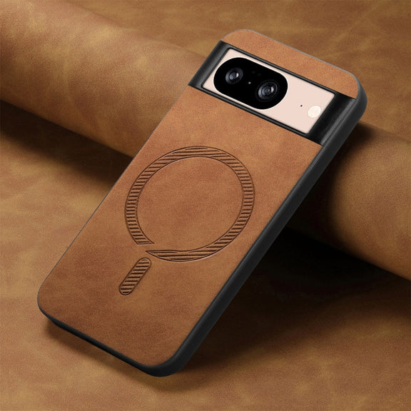 For Google Pixel 9 / 9 Pro Retro Magsafe Magnetic PU Back Cover Phone Case(Brown)