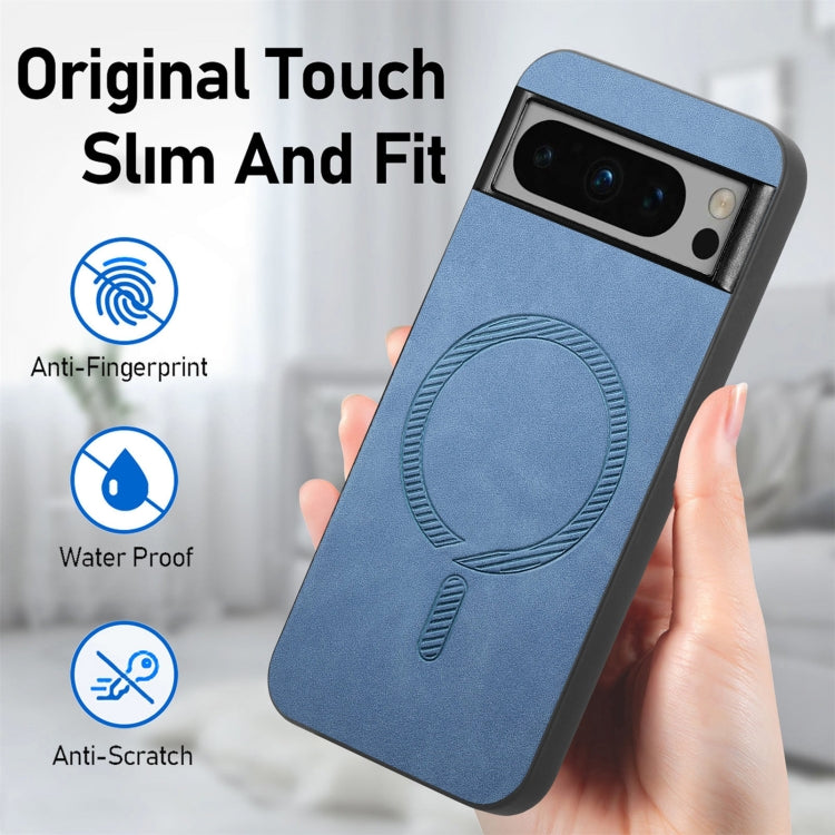 For Google Pixel 9 / 9 Pro Retro Magsafe Magnetic PU Back Cover Phone Case(Black)
