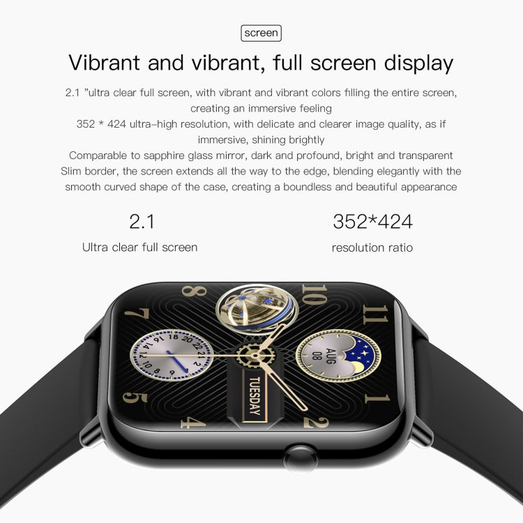 Q19 Max 2.1 inch HD Screen Water-resistant Sports Business Smart Watch(Grey)
