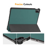 For Huawei MatePad SE 11 2024 ENKAY Tri-fold Custer Texture Platic Leather Tablet Case(Dark Blue)