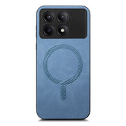 For Xiaomi Redmi K70 / K70 Pro 5G Solid Color Retro Magsafe PU Back Cover Phone Case(Blue)
