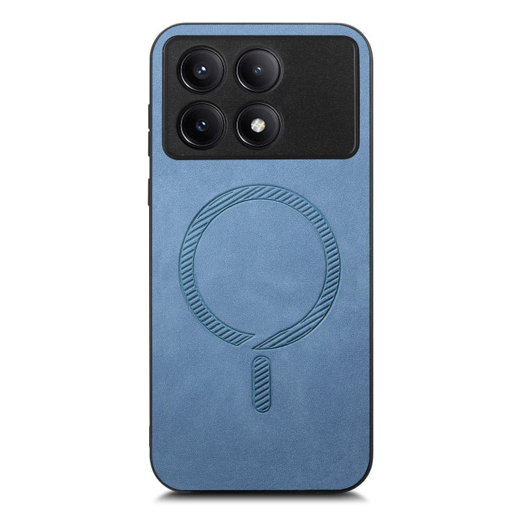 For Xiaomi Redmi K70 / K70 Pro 5G Solid Color Retro Magsafe PU Back Cover Phone Case(Blue)