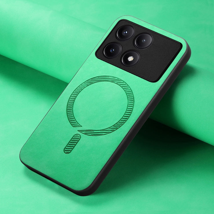 For Xiaomi Redmi K70 / K70 Pro 5G Solid Color Retro Magsafe PU Back Cover Phone Case(Green)