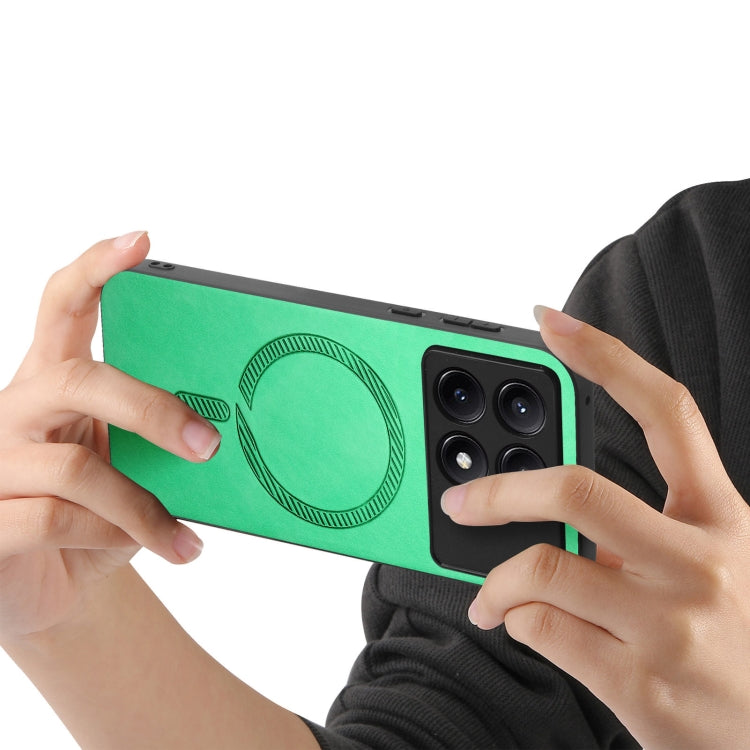 For Xiaomi Redmi K70 / K70 Pro 5G Solid Color Retro Magsafe PU Back Cover Phone Case(Green)