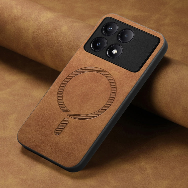 For Xiaomi Redmi K70 / K70 Pro 5G Solid Color Retro Magsafe PU Back Cover Phone Case(Brown)