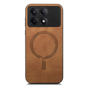 For Xiaomi Redmi K70 / K70 Pro 5G Solid Color Retro Magsafe PU Back Cover Phone Case(Brown)