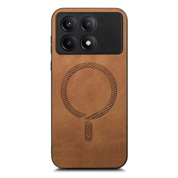 For Xiaomi Redmi K70 / K70 Pro 5G Solid Color Retro Magsafe PU Back Cover Phone Case(Brown)