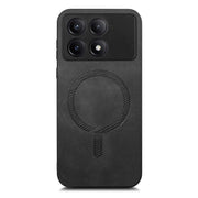 For Xiaomi Redmi K70 / K70 Pro 5G Solid Color Retro Magsafe PU Back Cover Phone Case(Black)