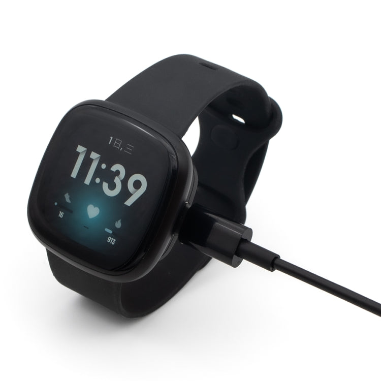 For Fitbit Sense 2 Portable Detachable USB-C / Type-C Interface Smart Watch Magnetic Charger(Black)