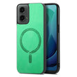 For Motorola Moto G 5G 2024 Retro Magsafe Magnetic PU Back Cover Phone Case(Green) - Motorola Cases by PMC Jewellery | Online Shopping South Africa | PMC Jewellery | Buy Now Pay Later Mobicred
